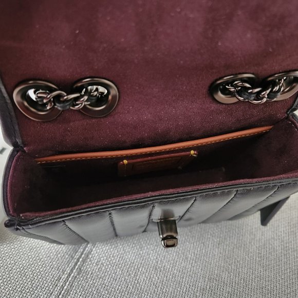 RARE Black Coach Quilted Madison 16 Bag - Picture 5 of 5